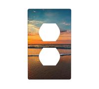 WKSGDSG Decorative Duplex Outlet Wall Plate, Beach Sunset, 1 Gang Duplex Light Switch Cover Plate, Double Outlet Wall Plate, Heat-Resistant Double Toggle Switch Cover for Bathroom Bedroom Decor