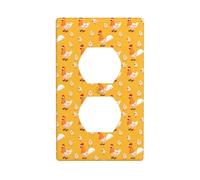 WKSGDSG Decorative Duplex Outlet Wall Plate, Chicken Chick, 1 Gang Duplex Light Switch Cover Plate, Double Outlet Wall Plate, Heat-Resistant Double Toggle Switch Cover for Bathroom Bedroom Decor