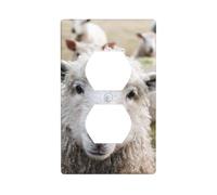 WKSGDSG Decorative Duplex Outlet Wall Plate, Cute Sheep Lamb, 1 Gang Duplex Light Switch Cover Plate, Double Outlet Wall Plate, Heat-Resistant Double Toggle Switch Cover for Bathroom Bedroom Decor