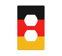 WKSGDSG Decorative Duplex Outlet Wall Plate, Germany Flag, 1 Gang Duplex Light Switch Cover Plate, Double Outlet Wall Plate, Heat-Resistant Double Toggle Switch Cover for Bathroom Bedroom Decor
