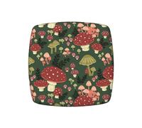 WKSGDSG Elastic Stretch Square Chair Cushion Covers 2 Pack, Bright Mushrooms Art, Removable Washable Chair Seat Cover For Home, Events, Bar Stools, Fits 35-48cm Chairs