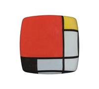 WKSGDSG Elastic Stretch Square Chair Cushion Covers 2 Pack, Composition Red Yellow Blue Black, Removable Washable Chair Seat Cover For Home, Events, Bar Stools, Fits 35-48cm Chairs
