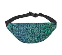 WKSGDSG Fanny Pack for Women & Men Alligator Skin Sport Waist Bag with Adjustable Belt Hands Free Waterproof Lightweight Crossbody Shoulder Bag Purse for Camping Travel, Carry All Phones Wallet