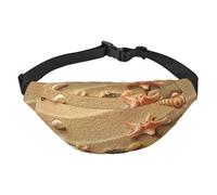 WKSGDSG Fanny Pack for Women & Men Beach Shell Sand Sport Waist Bag with Adjustable Belt Hands Free Waterproof Lightweight Crossbody Shoulder Bag Purse for Camping Travel, Carry All Phones Wallet