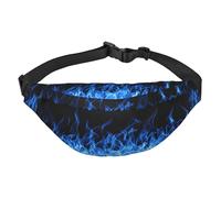 WKSGDSG Fanny Pack for Women & Men Blue Flame Sport Waist Bag with Adjustable Belt Hands Free Waterproof Lightweight Crossbody Shoulder Bag Purse for Camping Travel, Carry All Phones Wallet