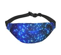 WKSGDSG Fanny Pack for Women & Men Blue Shining Stars Sport Waist Bag with Adjustable Belt Hands Free Waterproof Lightweight Crossbody Shoulder Bag Purse for Camping Travel, Carry All Phones Wallet