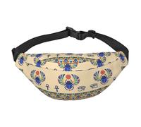 WKSGDSG Fanny Pack for Women & Men Egyptian Scarab Sport Waist Bag with Adjustable Belt Hands Free Waterproof Lightweight Crossbody Shoulder Bag Purse for Camping Travel, Carry All Phones Wallet