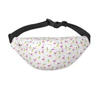 WKSGDSG Fanny Pack for Women & Men Flamingo Pineapple Sport Waist Bag with Adjustable Belt Hands Free Waterproof Lightweight Crossbody Shoulder Bag Purse for Camping Travel, Carry All Phones Wallet