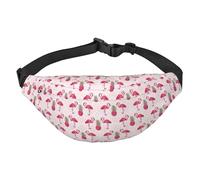 WKSGDSG Fanny Pack for Women & Men Flamingo Pineapple Sport Waist Bag with Adjustable Belt Hands Free Waterproof Lightweight Crossbody Shoulder Bag Purse for Camping Travel, Carry All Phones Wallet