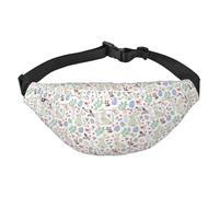 WKSGDSG Fanny Pack For Women & Men Flowers Bunnies Birds Sport Waist Bag With Adjustable Belt Hands Free Waterproof Lightweight Crossbody Shoulder Bag Purse For Camping Travel, Carry All Phones Wallet