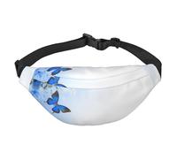 WKSGDSG Fanny Pack for Women & Men Flowers Butterfly Sport Waist Bag with Adjustable Belt Hands Free Waterproof Lightweight Crossbody Shoulder Bag Purse for Camping Travel, Carry All Phones Wallet