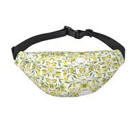 WKSGDSG Fanny Pack For Women & Men Fresh Tropical Lemons Sport Waist Bag With Adjustable Belt Hands Free Waterproof Lightweight Crossbody Shoulder Bag Purse For Camping Travel, Carry All Phones Wallet