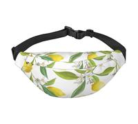 WKSGDSG Fanny Pack For Women & Men Fresh Tropical Lemons Sport Waist Bag With Adjustable Belt Hands Free Waterproof Lightweight Crossbody Shoulder Bag Purse For Camping Travel, Carry All Phones Wallet