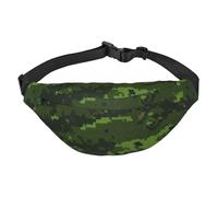 WKSGDSG Fanny Pack For Women & Men Green Army Camouflage Sport Waist Bag With Adjustable Belt Hands Free Waterproof Lightweight Crossbody Shoulder Bag Purse For Camping Travel, Carry All Phones Wallet