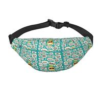 WKSGDSG Fanny Pack for Women & Men Hawaiian Slogans Sport Waist Bag with Adjustable Belt Hands Free Waterproof Lightweight Crossbody Shoulder Bag Purse for Camping Travel, Carry All Phones Wallet