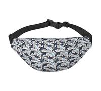 WKSGDSG Fanny Pack for Women & Men Killer Whale Sport Waist Bag with Adjustable Belt Hands Free Waterproof Lightweight Crossbody Shoulder Bag Purse for Camping Travel, Carry All Phones Wallet