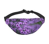 WKSGDSG Fanny Pack for Women & Men Lavender Bouquet Sport Waist Bag with Adjustable Belt Hands Free Waterproof Lightweight Crossbody Shoulder Bag Purse for Camping Travel, Carry All Phones Wallet