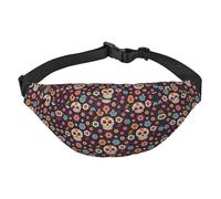 WKSGDSG Fanny Pack for Women & Men Mexican Skull Sport Waist Bag with Adjustable Belt Hands Free Waterproof Lightweight Crossbody Shoulder Bag Purse for Camping Travel, Carry All Phones Wallet