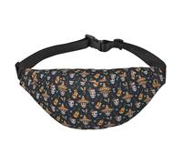 WKSGDSG Fanny Pack for Women & Men Mexican Skull Sport Waist Bag with Adjustable Belt Hands Free Waterproof Lightweight Crossbody Shoulder Bag Purse for Camping Travel, Carry All Phones Wallet