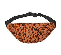WKSGDSG Fanny Pack for Women & Men Orange Tiger Stripes Sport Waist Bag with Adjustable Belt Hands Free Waterproof Lightweight Crossbody Shoulder Bag Purse for Camping Travel, Carry All Phones Wallet