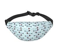 WKSGDSG Fanny Pack for Women & Men Parisian Dachshund Sport Waist Bag with Adjustable Belt Hands Free Waterproof Lightweight Crossbody Shoulder Bag Purse for Camping Travel, Carry All Phones Wallet