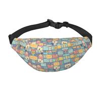 WKSGDSG Fanny Pack for Women & Men Postal Stationery Sport Waist Bag with Adjustable Belt Hands Free Waterproof Lightweight Crossbody Shoulder Bag Purse for Camping Travel, Carry All Phones Wallet
