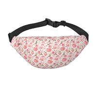 WKSGDSG Fanny Pack for Women & Men Tea Cups with Roses Sport Waist Bag with Adjustable Belt Hands Free Waterproof Lightweight Crossbody Shoulder Bag Purse for Camping Travel, Carry All Phones Wallet
