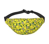 WKSGDSG Fanny Pack for Women & Men Yellow Lemon Sport Waist Bag with Adjustable Belt Hands Free Waterproof Lightweight Crossbody Shoulder Bag Purse for Camping Travel, Carry All Phones Wallet