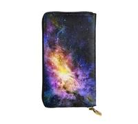 WKSGDSG Faux Leather Organizer Wallet for Women, Galaxy Universe, Long Zip Coin Purse, Travel Checkbook Holder & Card Case Wallet for Everyday Use, Gifts Reusable Check Budget Money Purse for Ladies
