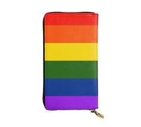 WKSGDSG Faux Leather Organizer Wallet for Women, Rainbow Flag, Long Zip Coin Purse, Travel Checkbook Holder & Card Case Wallet for Everyday Use, Gifts Reusable Check Budget Money Purse for Ladies