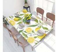 WKSGDSG Fitted Tablecloths For 4 Foot Rectangular Table, Fresh Tropical Lemons Elastic Edged Table Cover, Waterproof Wipeable Table Cloth For Indoor Outdoor Kitchen Dinning Room Parties 122x76 Cm