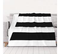 WKSGDSG Flannel Throw Blanket, Soft Anti-Pilling Travel Blanket For Bed, Couch, Camping, Stripes Black White Blankets For Sofa Home Decor, Lightweight, Comfy, Machine Washable, 102x76 Cm