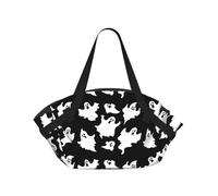 WKSGDSG Foldable Camping Tote Bag for Women & Men, Halloween Goth, Waterproof Beach Bag, Convertible Picnic Blanket Tote, 94cm Round Mat, Large Heavy Duty Outdoor Shoulder Bag for Park Travel