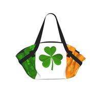 WKSGDSG Foldable Camping Tote Bag for Women & Men, Irish Flag, Waterproof Beach Bag, Convertible Picnic Blanket Tote, 94cm Round Mat, Large Heavy Duty Outdoor Shoulder Bag for Park Travel