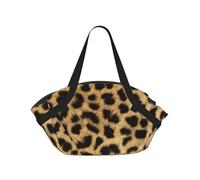 WKSGDSG Foldable Camping Tote Bag for Women & Men, Leopard Animal Print, Waterproof Beach Bag, Convertible Picnic Blanket Tote, 94cm Round Mat, Large Heavy Duty Outdoor Shoulder Bag for Park Travel