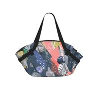 WKSGDSG Foldable Camping Tote Bag for Women & Men, Planet, Waterproof Beach Bag, Convertible Picnic Blanket Tote, 94cm Round Mat, Large Heavy Duty Outdoor Shoulder Bag for Park Travel