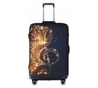WKSGDSG Gold Musical Note with Fallen Shiny Star Luggage Cover Protective Washable Suitcase Cover Elastic Anti-Scratch Travel Suitcase Covers for Wheeled Suitcase Fits 29 to 32 Inch Luggage