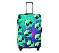 WKSGDSG Green Aliens Luggage Cover Protective Washable Suitcase Cover Elastic Anti-Scratch Travel Suitcase Covers for Wheeled Suitcase Fits 29 to 32 Inch Luggage