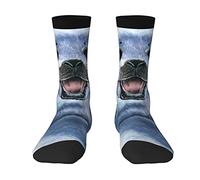 WKSGDSG Harp Seal Print Mid-Crew Socks, Fashion Athletic Socks For Men & Women, Breathable Moisture-Wicking, Personalized stockings For Casual, Sports & Daily Wear