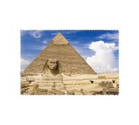 WKSGDSG Heat-Resistant Placemats Set Of 6, Thick Polyester Dining Table Mats 45x30cm, Non-Slip Placemat For Dinner Parties & Home Decor, Pyramids Of Egypt Place Mat For Kitchen, Party, Easy To Clean