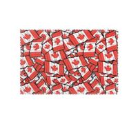 WKSGDSG Heat-Resistant Placemats Set Of 6, Thick Polyester Dining Table Mats 45x30cm, Non-Slip Placemat For Dinner Parties & Home Decor, Canadian Flag Place Mat For Kitchen, Party, Easy To Clean