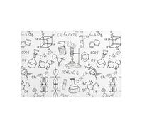 WKSGDSG Heat-Resistant Placemats Set Of 6, Thick Polyester Dining Table Mats 45x30cm, Non-Slip Placemat For Dinner Parties & Home Decor, Chemistry Print Place Mat For Kitchen, Party, Easy To Clean