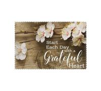 WKSGDSG Heat-Resistant Placemats Set Of 6, Thick Polyester Dining Table Mats 45x30cm, Non-Slip Placemat For Dinner Parties & Home Decor, Inspirational Quotes Place Mat For Kitchen Party, Easy To Clean