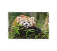 WKSGDSG Heat-Resistant Placemats Set Of 6, Thick Polyester Dining Table Mats 45x30cm, Non-Slip Placemat For Dinner Parties & Home Decor, Little Red Panda Place Mat For Kitchen, Party, Easy To Clean