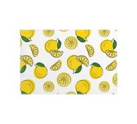 WKSGDSG Heat-Resistant Placemats Set Of 6, Thick Polyester Dining Table Mats 45x30cm, Non-Slip Placemat For Dinner Parties & Home Decor, Lemon Fruit Place Mat For Kitchen, Party, Easy To Clean