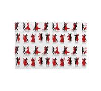 WKSGDSG Heat-Resistant Placemats Set Of 6, Thick Polyester Dining Table Mats 45x30cm, Non-Slip Placemat For Dinner Parties & Home Decor, Ballroom Dance Place Mat For Kitchen, Party, Easy To Clean