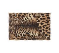WKSGDSG Heat-Resistant Placemats Set Of 6, Thick Polyester Dining Table Mats 45x30cm, Non-Slip Placemat For Dinner Parties & Home Decor, Leopard Place Mat For Kitchen, Party, Easy To Clean