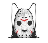 WKSGDSG Horror Skull Print Drawstring Backpack Waterproof Gym Bag with Adjustable Lightweight Swim Pool Bag for Men Women Beach Bag Sport String Bag Shopping Travel Sackpack