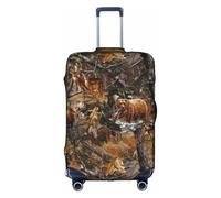 WKSGDSG Hunting Deer Bear Moose Luggage Cover Protective Washable Suitcase Cover Elastic Anti-Scratch Travel Suitcase Covers for Wheeled Suitcase Fits 29 to 32 Inch Luggage