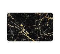 WKSGDSG Indoor Door Mat 80x49 Cm Black Gold Marble Front Doormats Non-Slip Indoor Door Mats For Entryway Washable Absorbent Area Rug Soft Welcome Mats For Front Door Entrance Bathroom Inside
